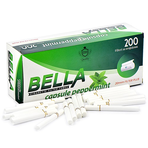 Гильзы для сигарет Bella Capsule Peppermint - 20мм Filter Plus (200 шт.)